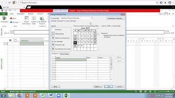 Create Calendar in Microsoft Project