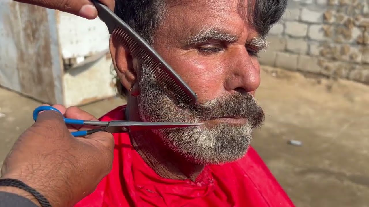 ASMR Beard Trimming of an OLD Man l ROADSIDE BARBER ✂️
