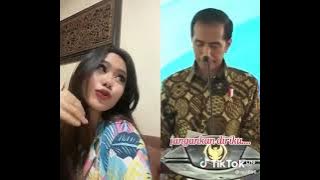 Viral// Jokowi nantangin cewek cantik nyanyi//tik tok