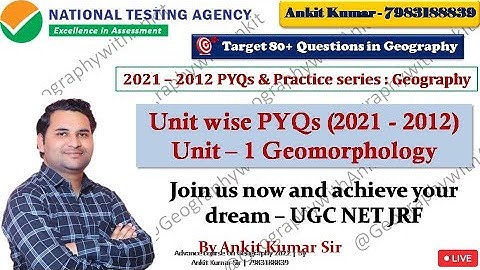 Part 6 | Unit wise PYQs | Geomorphology PYQs | UGC NET JRF 2022 | By Ankit Sir