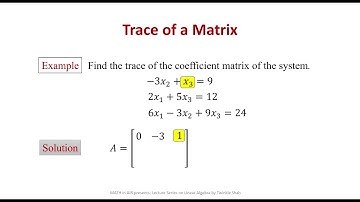Trace of a Matrix