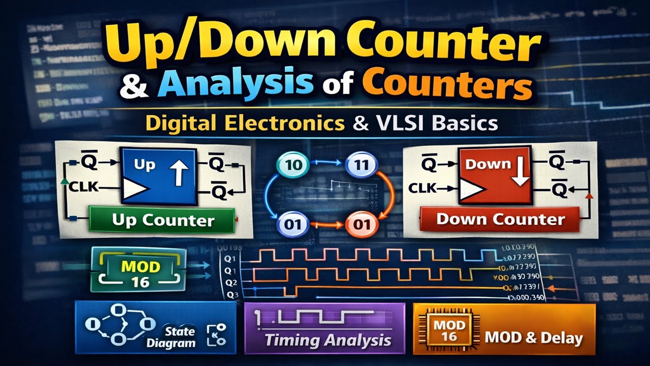 Up/Down Counter and Analysis of Counters | Digital Electronics | VLSI Basics