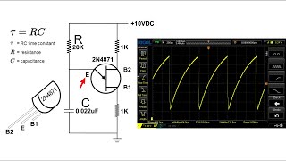 2N4871 PN Unijunction Transistor RC Time constant Pulse Generator