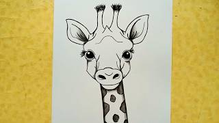 How To Draw A Cute Giraffe Step By Step Easy Safari Animal Pencil Sketch