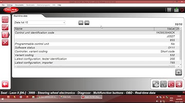 Delphi Ds150 - Seat Leon 1.4 TSI - Steering Wheel Electronics - Real Time Data