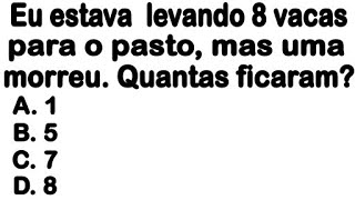 Resposta da charada e desafio de interpretação de texto: Eu estava levando  10 vacas para o…