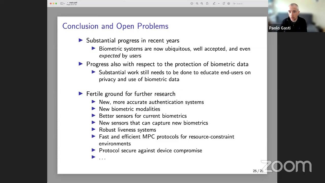 Secure Biometric Authentication Using Privacy-Preserving Cryptographic