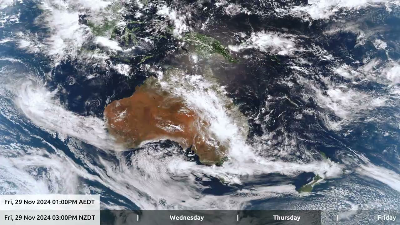 30 Nov 2024, 5 day weather timelapse Australia / New Zealand