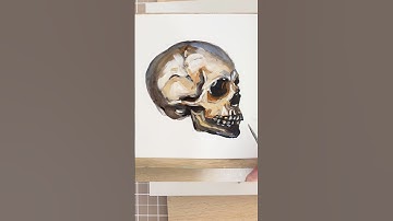 Paint a skull 💀 with me with acrylic paints✨ #paintingprocess #learntopaint