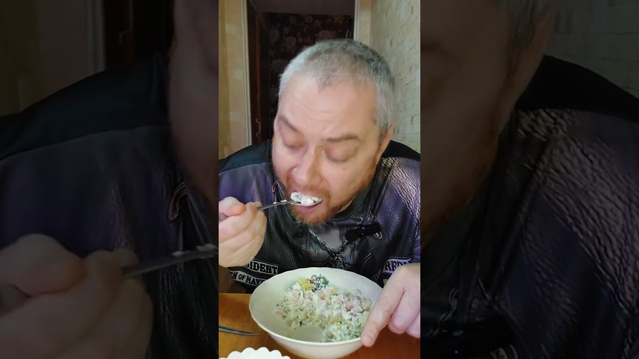 Ответы на вопросы. Ем салат оливье. #еданакамеру #Мукбанг