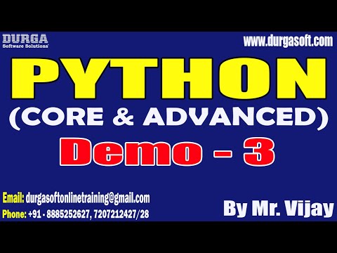 PYTHON tutorials || Demo - 3 || by Mr. Vijay On 14-10-2023 @7AM IST