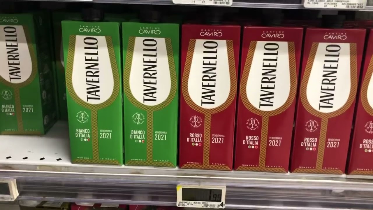 Unusual wine drinking Rome - wine in carton tetra packs!