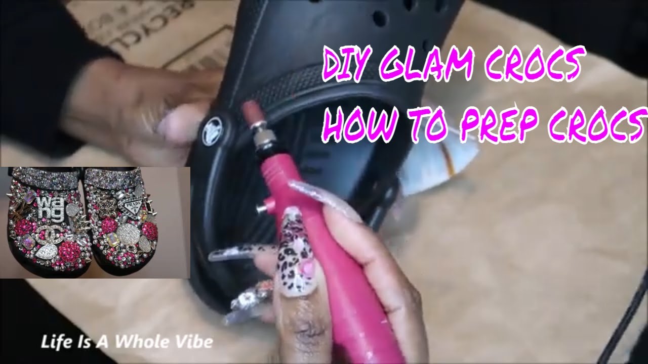 DIY CUSTOM GLAM CROCS- HOW TO BLING YOUR CROCS WITH KAWAII CHARMS & JIBBITZ  , RHINESTONES & PEARLS 