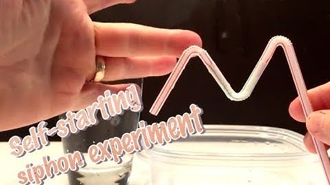 Self-starting siphon experiment (How to make a self starting straw siphon)