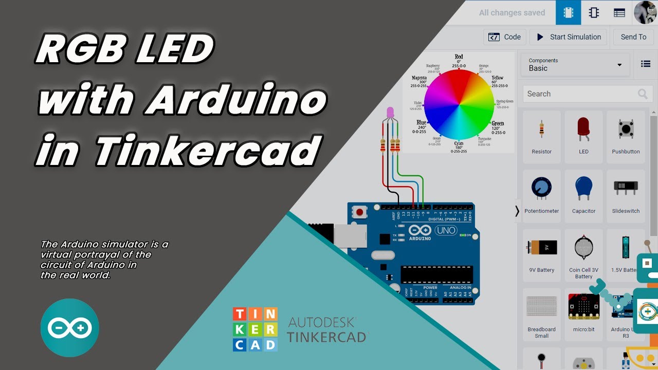 RGB LED Color Mixing With Arduino in Tinkercad : 5 Steps (with