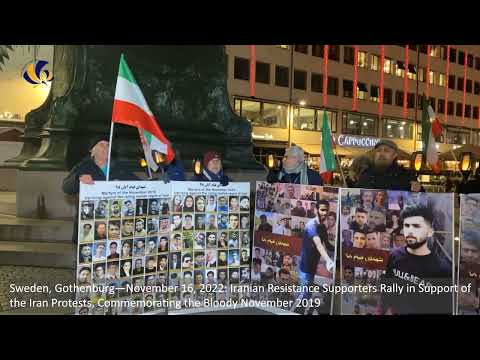 Sweden, Gothenburg—November 16, 2022: MEK Supporters Rally in Support of the Iran Protests