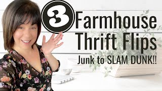 ALL NEW VIDEO!! 3 Farmhouse Thrift Flips | Farmhouse Junk to SLAM DUNK