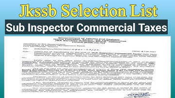 Jkssb Selection List Sub Inspector | PM Package | Jkssb withheld recommendation List