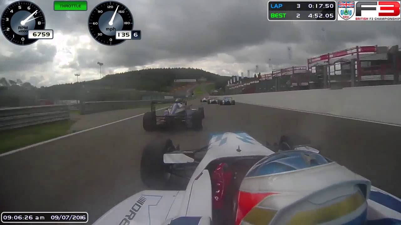 Thomas Randle British F3 Spa Francorchamps- 9th to 1st!