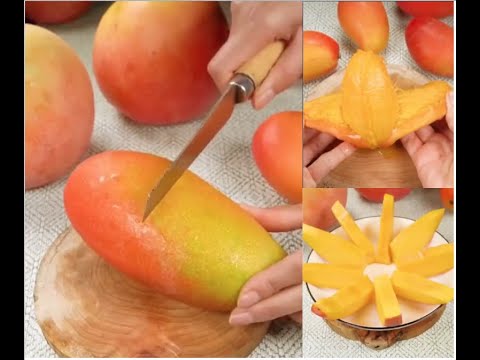 three ways to cut a mango芒果的3種切法 - YouTube