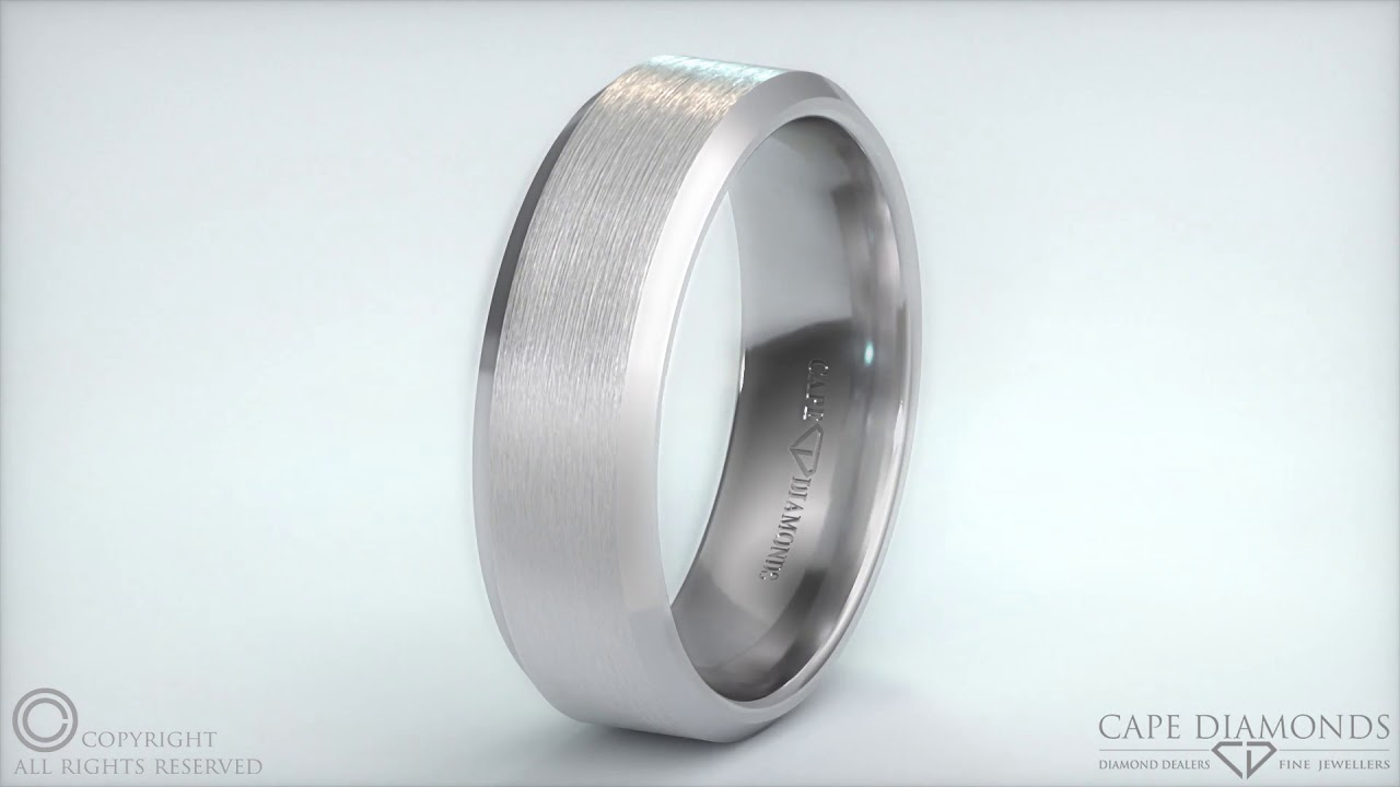 539. Best Platinum White Gold Polished Brushed ComfortFit Beveled Men