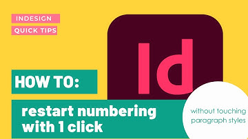 InDesign: Restart numbering with 1 click
