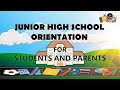Parents and students orientation jhs
