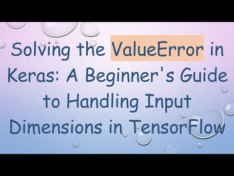 Solving the ValueError
