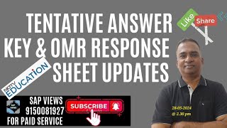 #TENTATIVE ANSWER KEY & STUDENTS OMR RESPONSE SHEET TO BE RELEASED SOON||#NEET UG 2024 UPDATES||