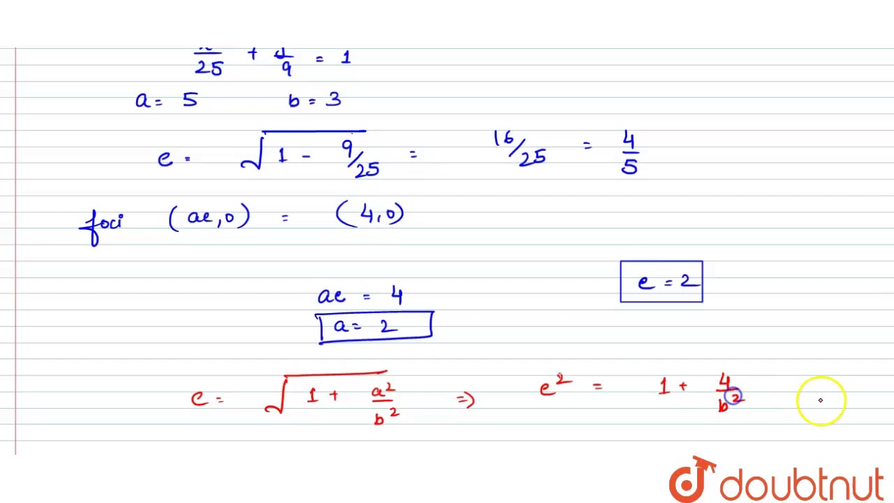 The Foci Of A Hyperbola Coincide With The Foci Of The Ellipse X 2 25 Y 2 9 1 If The Youtube The Foci Of A Hyperbola Coincide With The Foci Of The Ellipse X 2 25 Y 2 9 1 If The Youtube