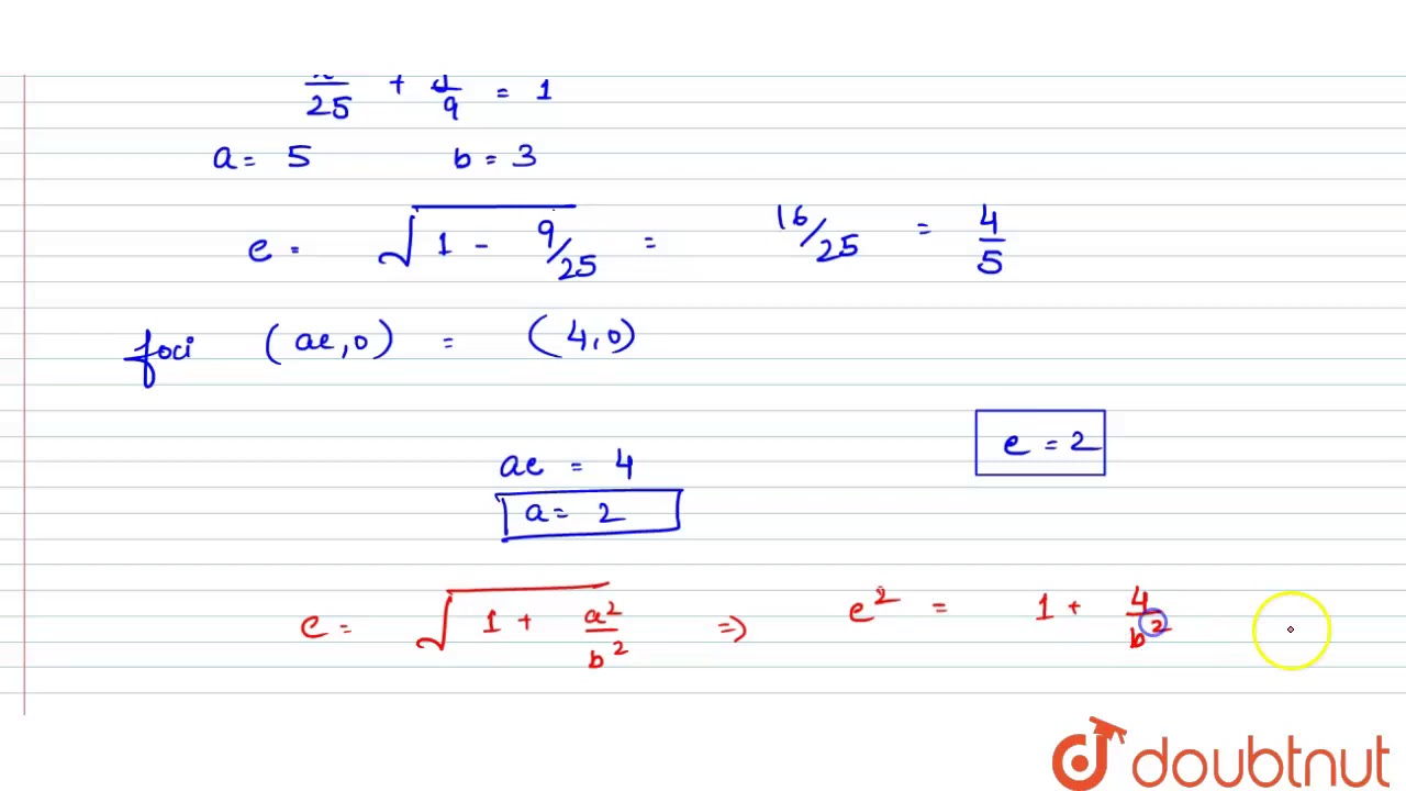 The Foci Of A Hyperbola Coincide With The Foci Of The Ellipse X 2 25 Y 2 9 1 If The Youtube