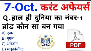 Golden Dose #227 | Oct 07, 2018 Current Affairs | Daily Current Affairs | रटलो करंट Gk-Aaj Ka News