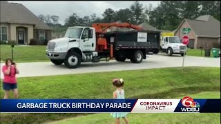 Louisiana girl surprised with special garbage truck parade