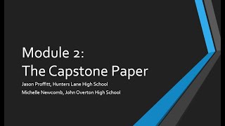 Module 2 Senior Capstone Virtual Training
