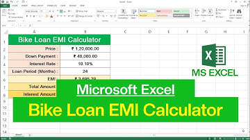 MS Excel - Bike Loan EMI Calculator with Down Payment