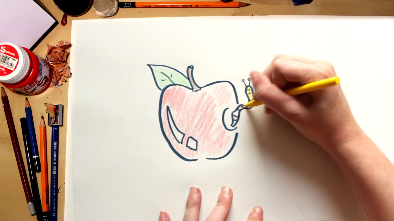 COMO DESENHAR UMA MAÇÃ DESENHOS DE FRUTAS PARA CRIANÇAS