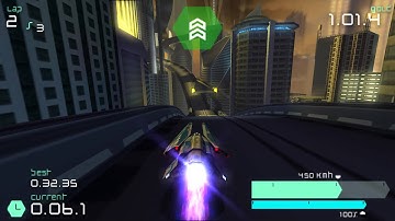 Wipeout Pulse - Grid 1 - Time Trial - Venom Class - Mertropia White [Sony PSP] [1080p]