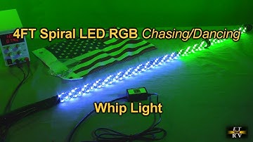 CAMIY 4FT Spiral LED RGB Chasing/Dancing Whip Light with RF Remote or Bluetooth Control REVIEW