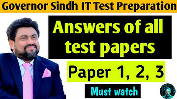 Answers of all test papers governor Sindh  IT test #governorsindh #trending #viral #ai #viralvideo