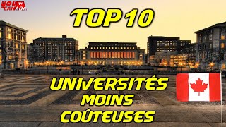 TOP 10 : universités les moins coûteuses du CANADA