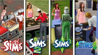 Sims 1 vs Sims 2 vs Sims 3 vs Sims 4  Food Stand
