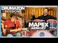 Mapex armory drum kit garnet ocean audio demo by drumazon with tom head comparison