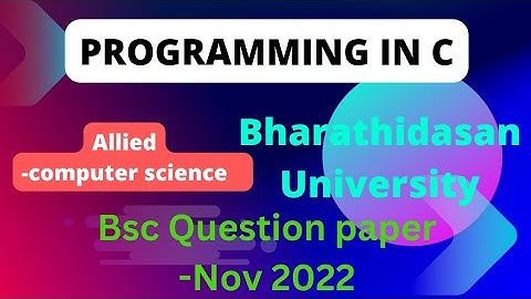 @questionpaperofficial bsc allied computer science question paper programming in c (bdu)