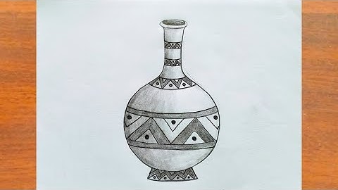 सुराही का चित्र बनाना सीखें / How to Draw Pitcher With Pencil Sketch Easy Steps / Up Board Drawing