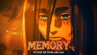 Memory Reboot | Eren & Mikasa Attack On Titan [AMV/Edit]! @6ft3 Remake (free preset)
