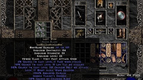 Diablo 2 Making A Last Wish In A Phase Blade (Perfect Crushing Blow Example)