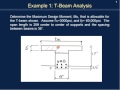 Reinforced Concrete: T-Beam Analysis and Design