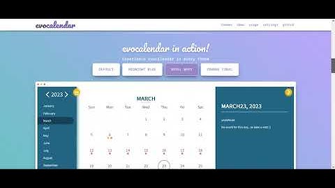 Calendario de eventos en PHP y MySQL | Evo Calendar