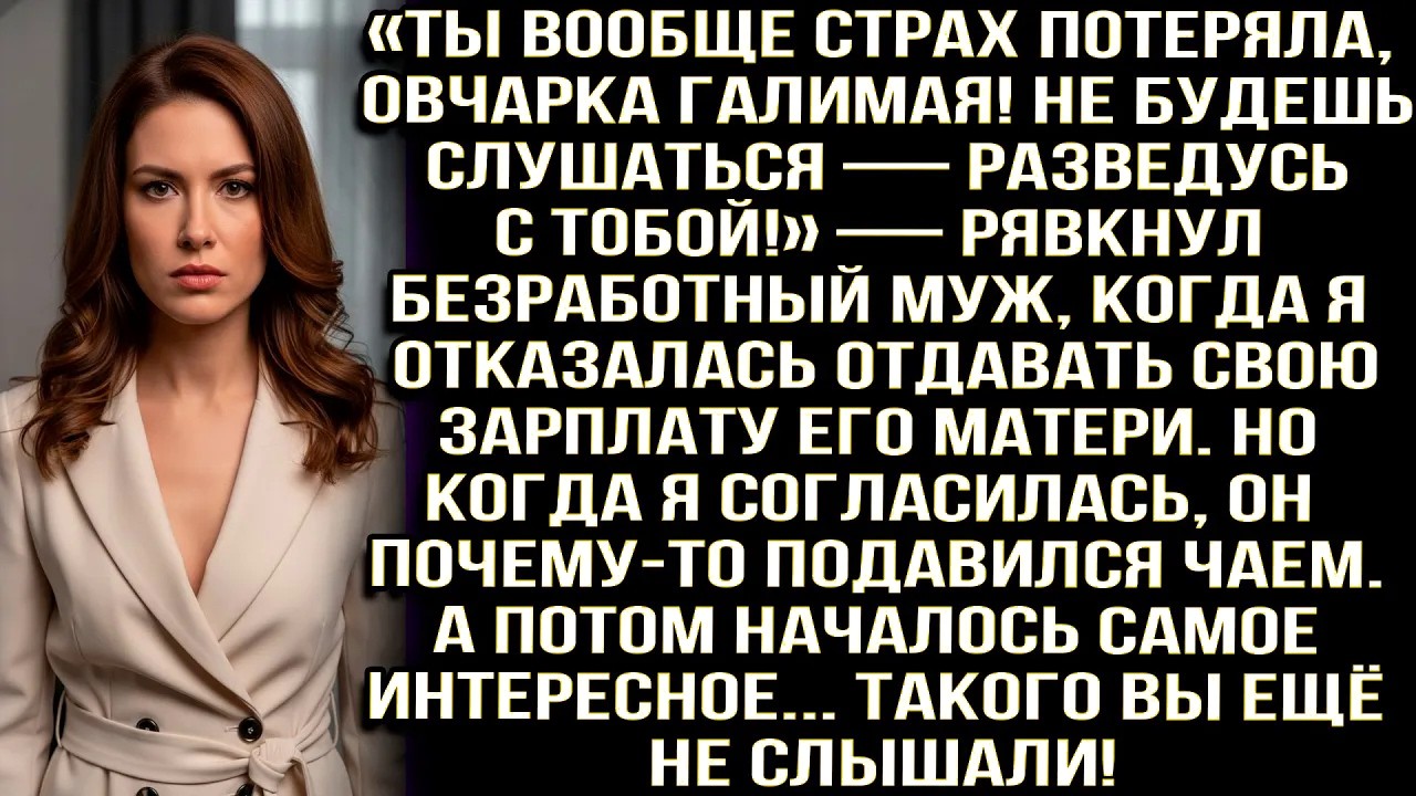 «Ты вообще страх потеряла, овчарка галимая! Не будешь слушаться — развод!» — рявкнул безработный муж