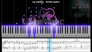 Say something || Cristina Aguilera (ADR Music Tutorial Piano With Sheet Music, Not Balok)